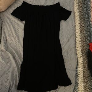 Black off the shoulders mini dress